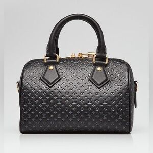 🆕Louis Vuitton Style NanoGram Monogram Embossed Leather Speedy Bandouliere 20🆕